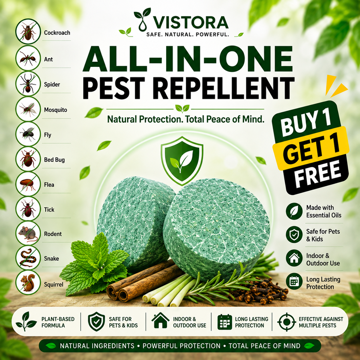 💥All-in-One Pest & Snake Protection Tablets | Instant Action Formula🔥Buy 1 Get 1 Free🔥1 Pack 24 Pcs