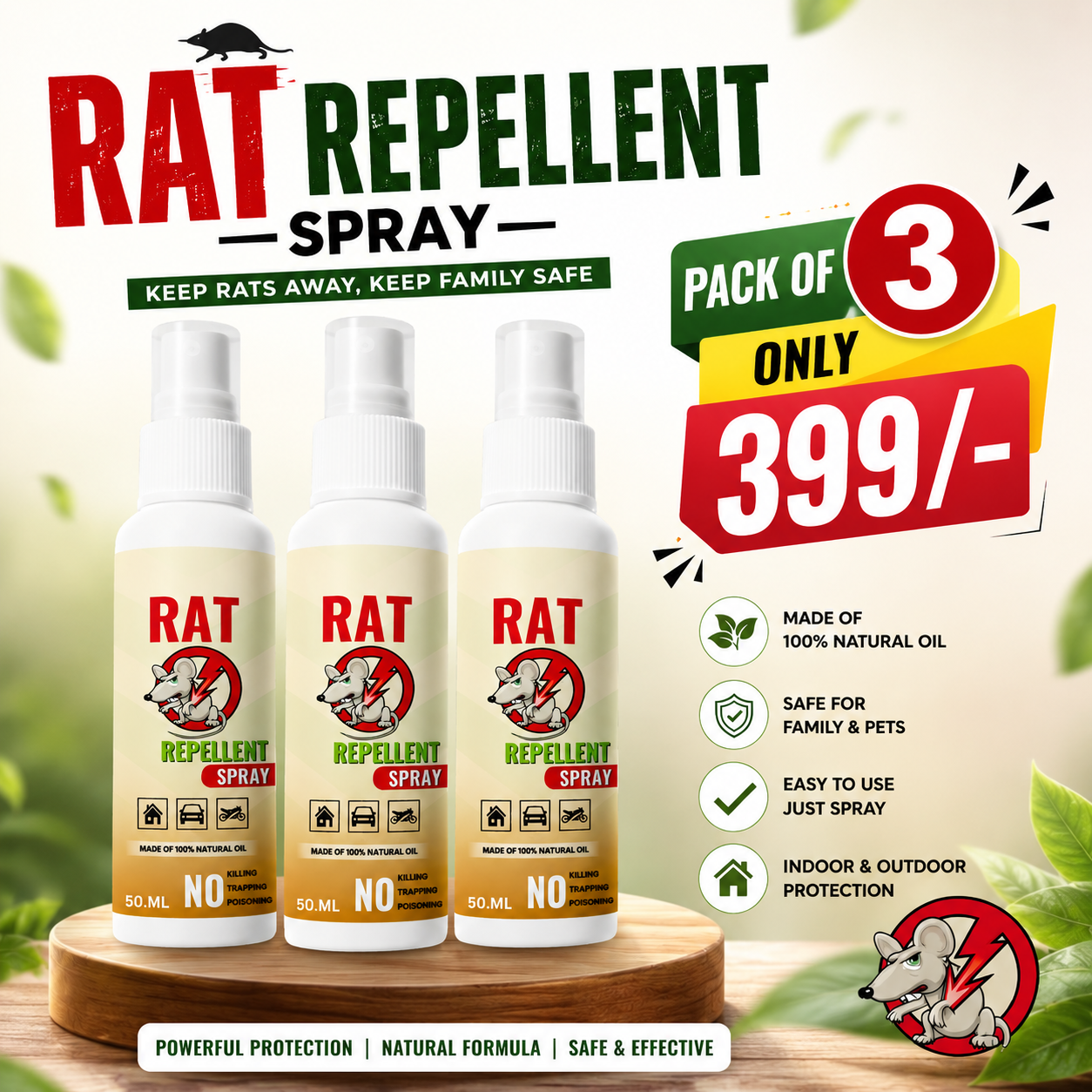 ✨HOT SELL 60% Off TODAY✨LIMITED OFFER🔥Rat Repellent Spray – Safe, Effective, and Eco-friendly