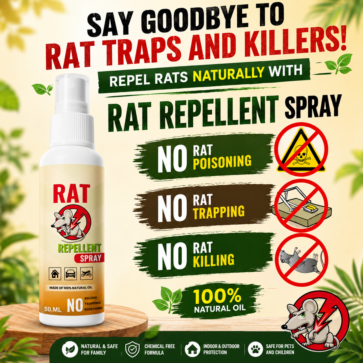 ✨HOT SELL 60% Off TODAY✨LIMITED OFFER🔥Rat Repellent Spray – Safe, Effective, and Eco-friendly