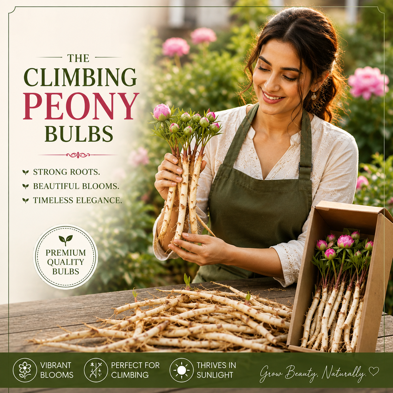 🌸 Rare Climbing Peony Bulbs🪴Big Full Blooms, Cold Hardy Perennial, Easy to Grow Garden Favorite🔥Buy 6 Get 6 Free Bulbs🔥