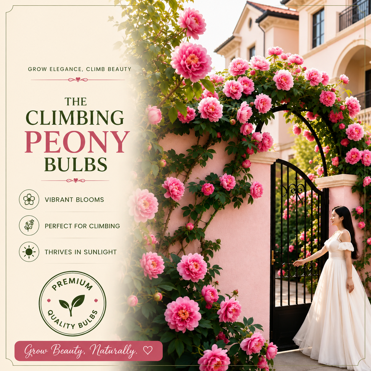 🌸 Rare Climbing Peony Bulbs🪴Big Full Blooms, Cold Hardy Perennial, Easy to Grow Garden Favorite🔥Buy 6 Get 6 Free Bulbs🔥