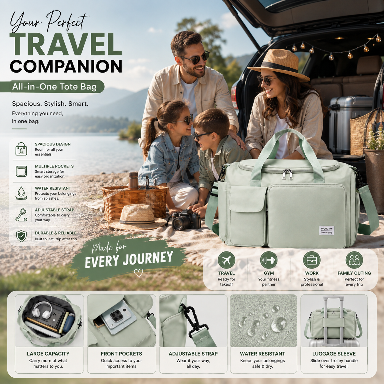 ✨HOT SELL 50% Off TODAY✨LIMITED OFFER🔥| TravelMate™ | Large Capacity Multi-Pocket Travel Bag