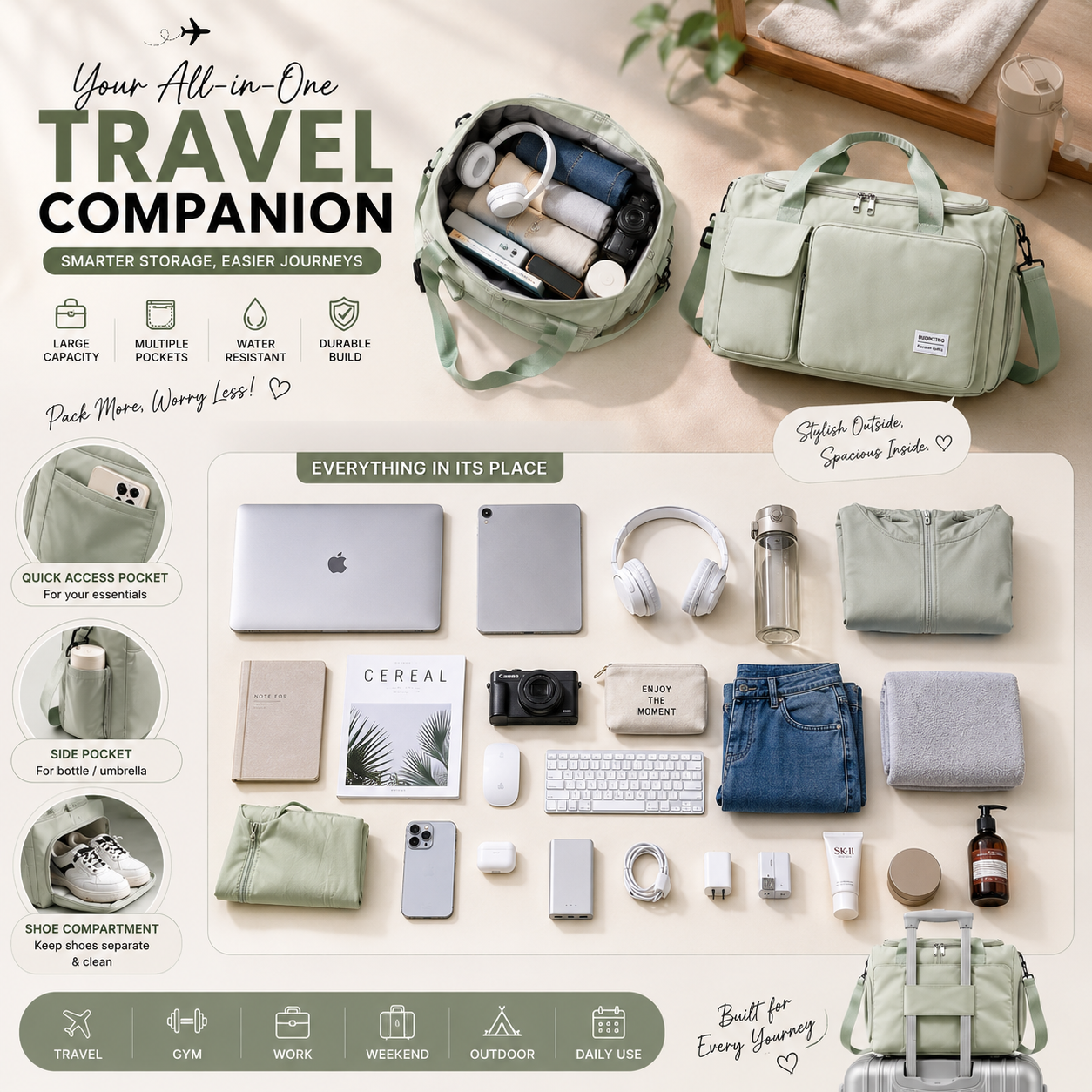 ✨HOT SELL 50% Off TODAY✨LIMITED OFFER🔥| TravelMate™ | Large Capacity Multi-Pocket Travel Bag