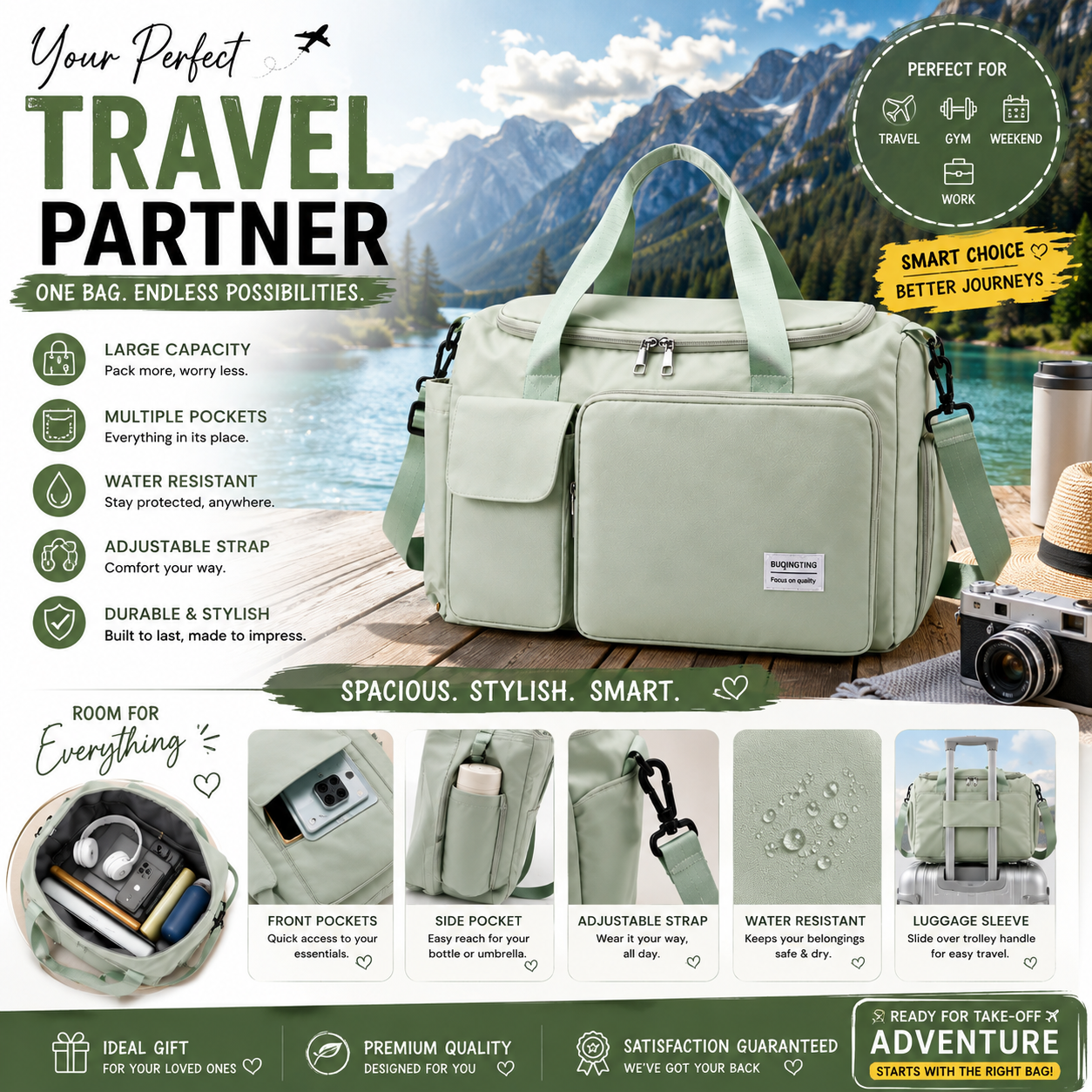 ✨HOT SELL 50% Off TODAY✨LIMITED OFFER🔥| TravelMate™ | Large Capacity Multi-Pocket Travel Bag