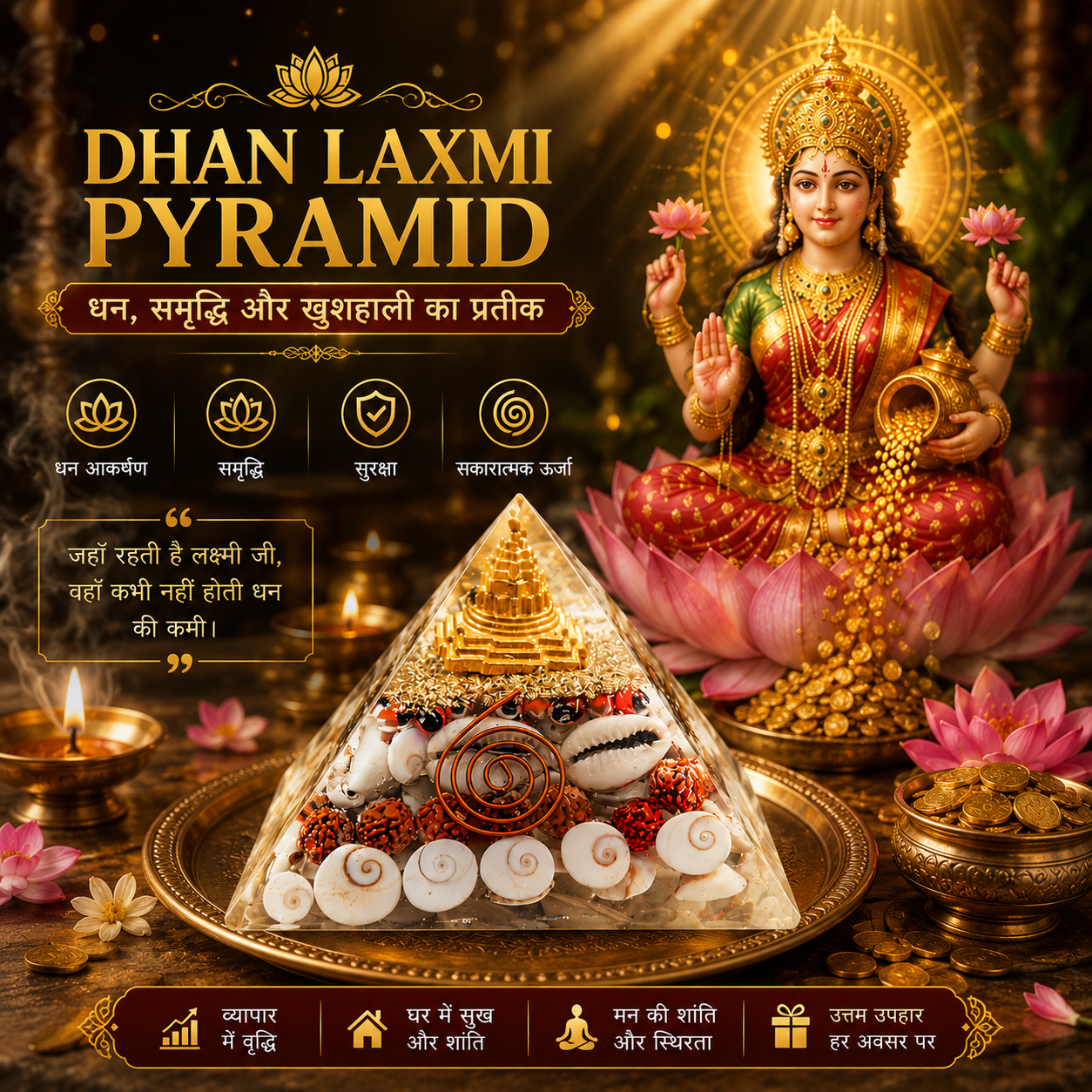 ✨HOT SELL 50% Off TODAY✨LIMITED OFFER🔥| Dhan Laxmi Pyramid (Positive Energy Amplification)