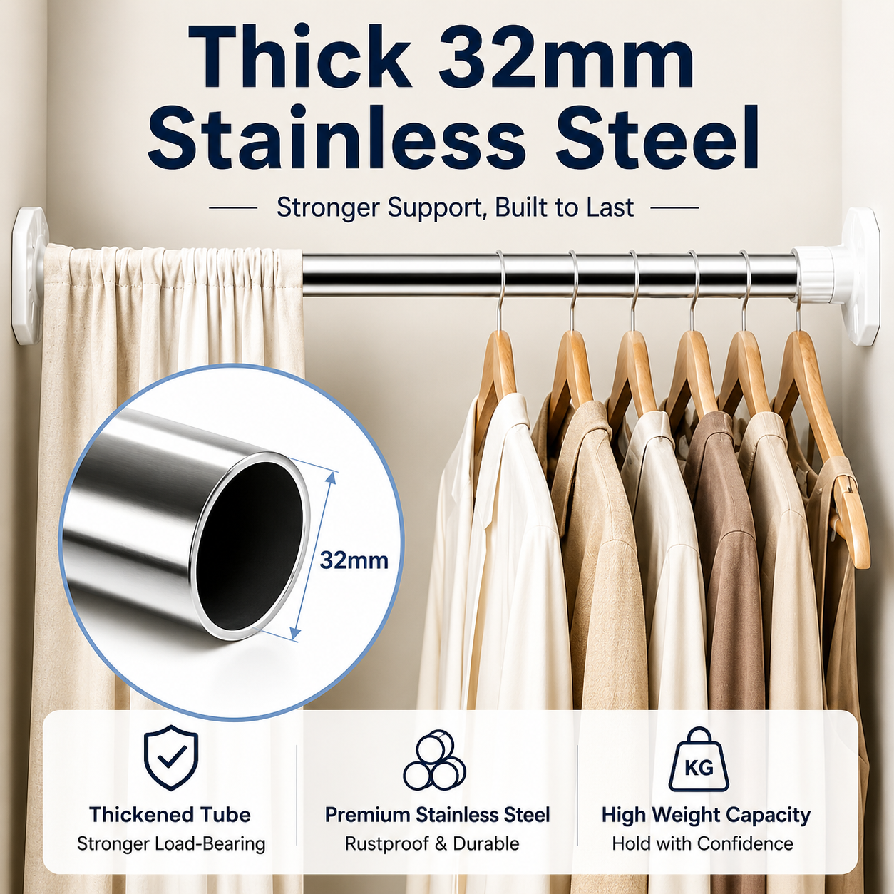 Drill-Free Length Adjustable Multipurpose Rod