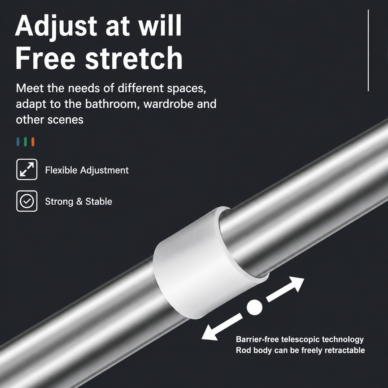 Drill-Free Length Adjustable Multipurpose Rod