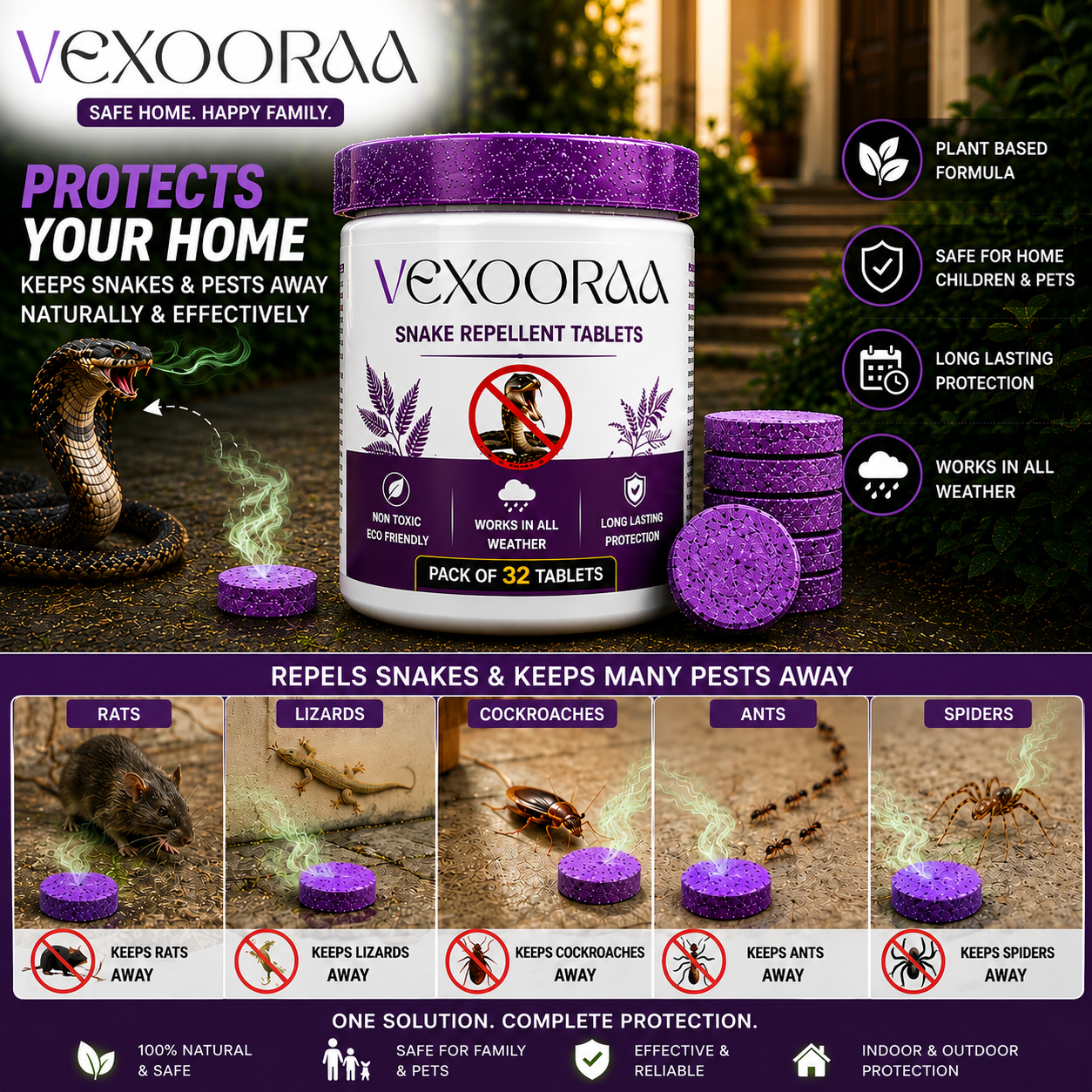 💥Powerful Protection Snake Repellent Tablets for Home, Farm & Garden | Instant Action Formula🔥Buy 1 Get 1 Free🔥