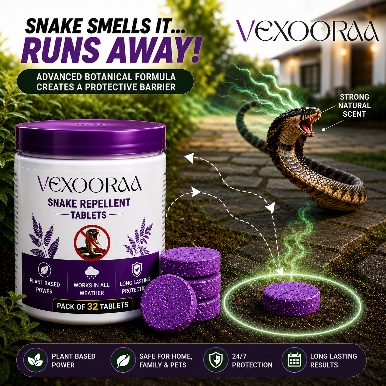 💥Powerful Protection Snake Repellent Tablets for Home, Farm & Garden | Instant Action Formula🔥Buy 1 Get 1 Free🔥