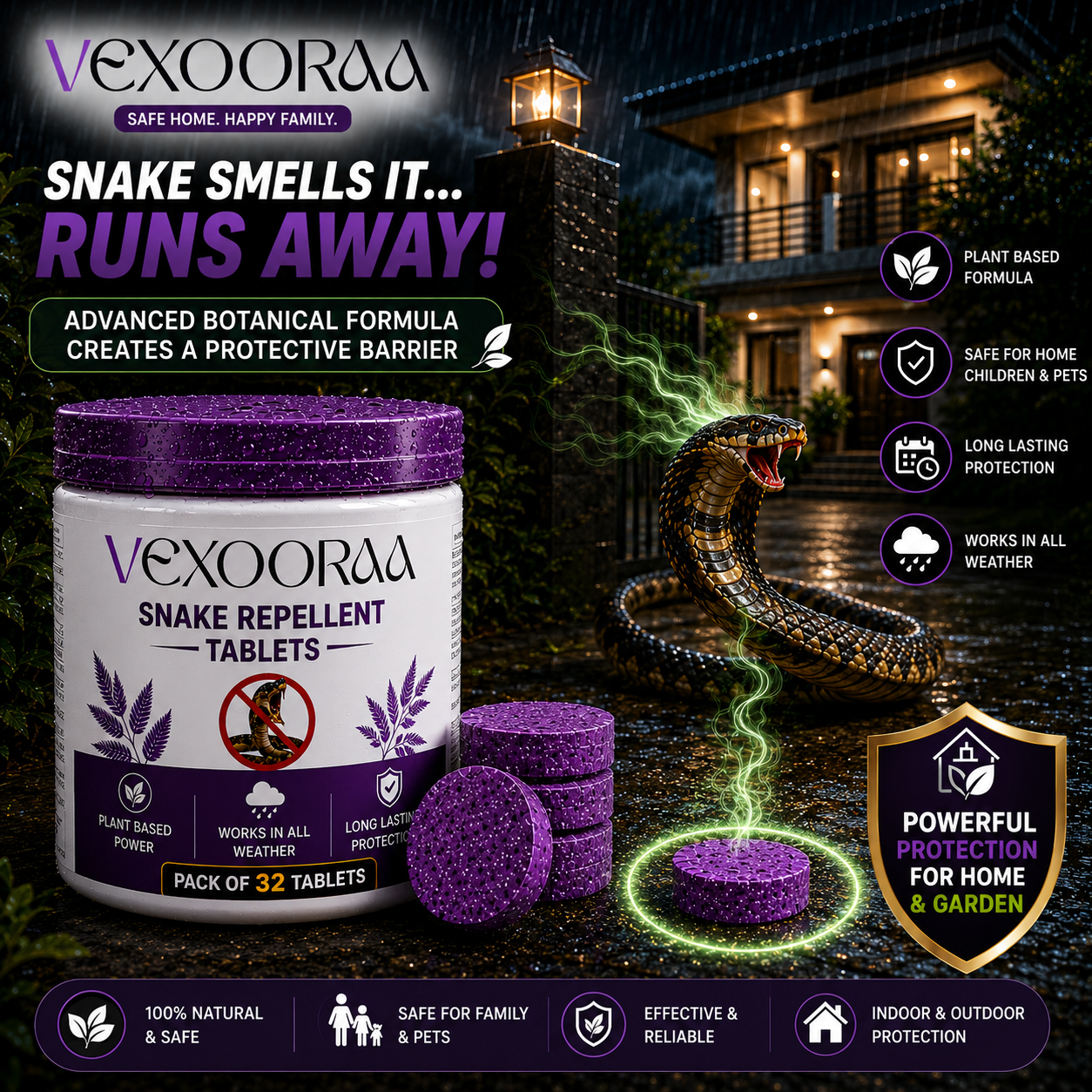 💥Powerful Protection Snake Repellent Tablets for Home, Farm & Garden | Instant Action Formula🔥Buy 1 Get 1 Free🔥