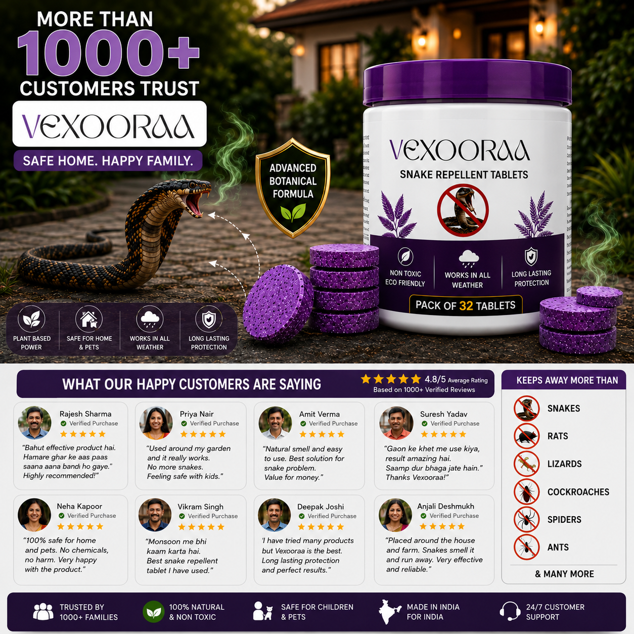 💥Powerful Protection Snake Repellent Tablets for Home, Farm & Garden | Instant Action Formula🔥Buy 1 Get 1 Free🔥