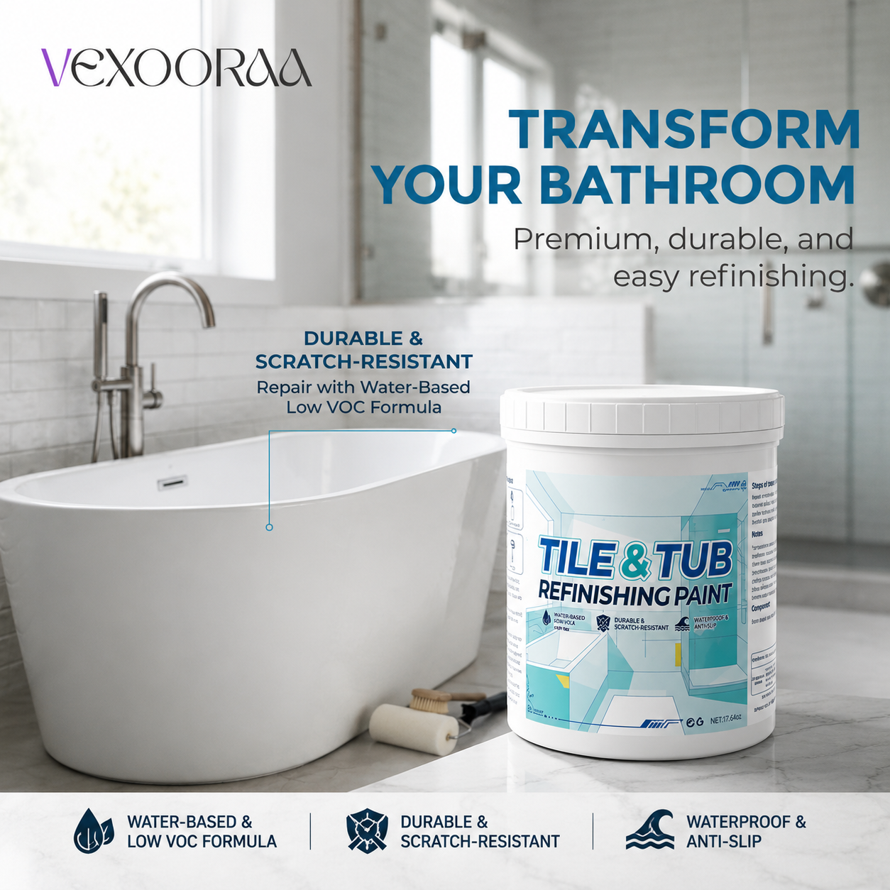 🔥 Vexooraa Tile & Tub Refinishing Paint 🎨 | BUY 1 GET 1 FREE 🎁 | Premium Bathroom & Kitchen Surface Makeover 🛁