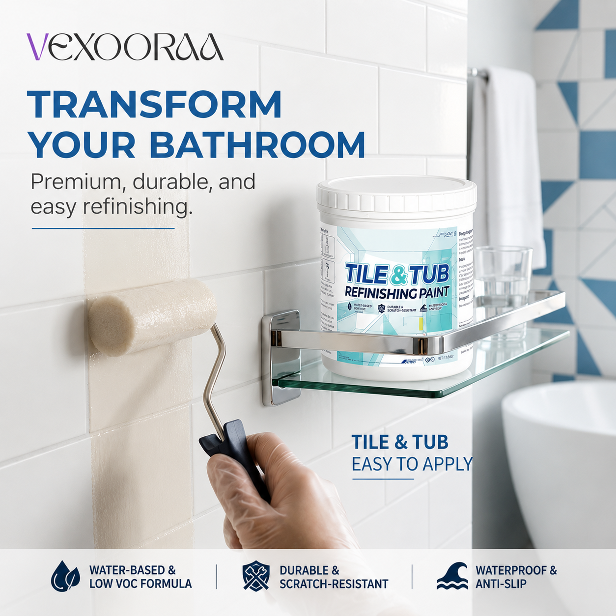 🔥 Vexooraa Tile & Tub Refinishing Paint 🎨 | BUY 1 GET 1 FREE 🎁 | Premium Bathroom & Kitchen Surface Makeover 🛁