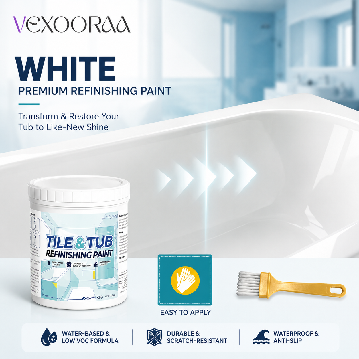 🔥 Vexooraa Tile & Tub Refinishing Paint 🎨 | BUY 1 GET 1 FREE 🎁 | Premium Bathroom & Kitchen Surface Makeover 🛁