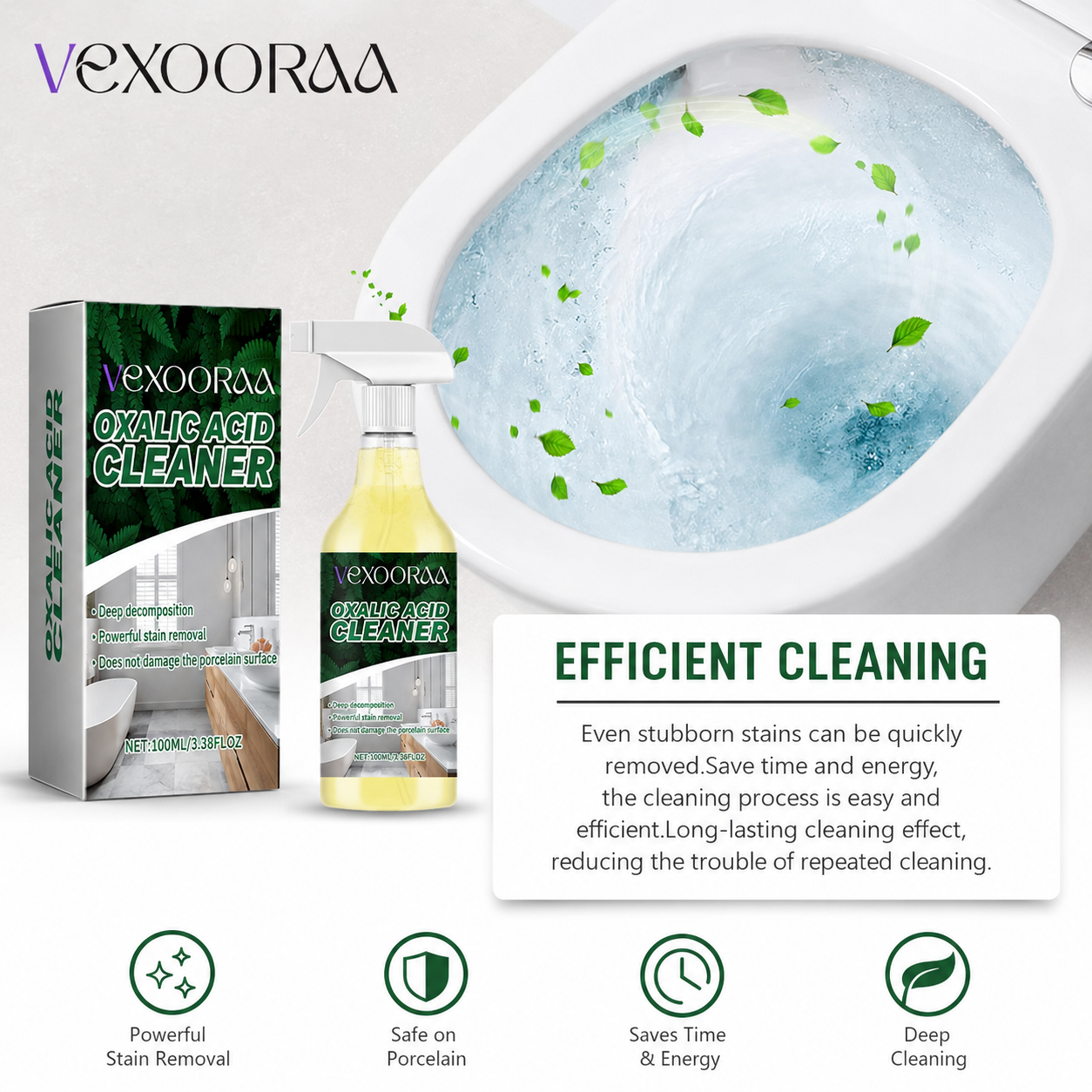 ✨ VEXOORAA Oxalic Acid Power Cleaner 🧼 | Tough Stain, Rust & Limescale Remover 🚿 | Buy 1 Get 1 Free + FREE Cleaning Brush 🎁