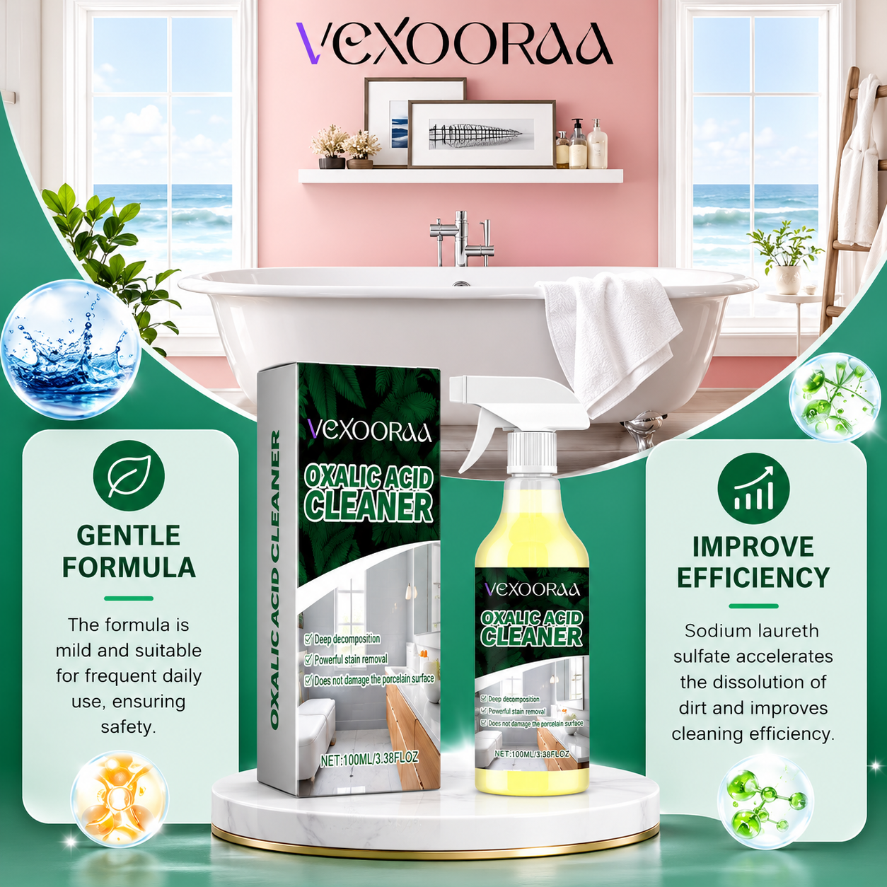 ✨ VEXOORAA Oxalic Acid Power Cleaner 🧼 | Tough Stain, Rust & Limescale Remover 🚿 | Buy 1 Get 1 Free + FREE Cleaning Brush 🎁