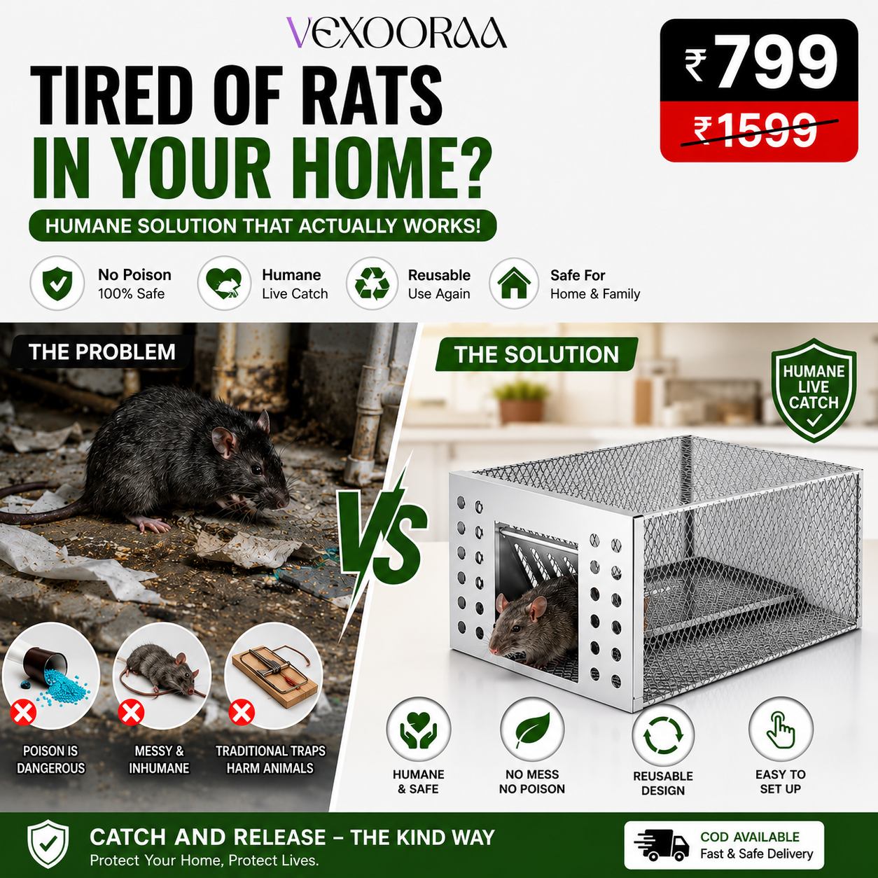 🥰HOT SALE 50% OFF🥰 Humane Live Catch & Release Mouse Trap 🐭