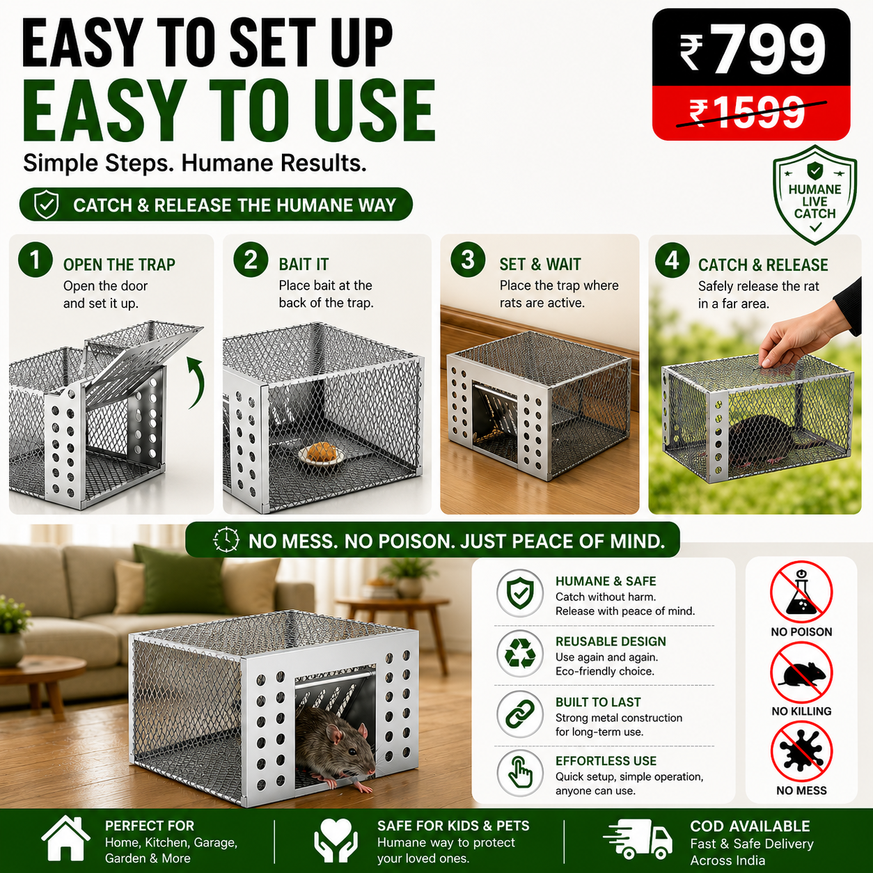 🥰HOT SALE 50% OFF🥰 Humane Live Catch & Release Mouse Trap 🐭