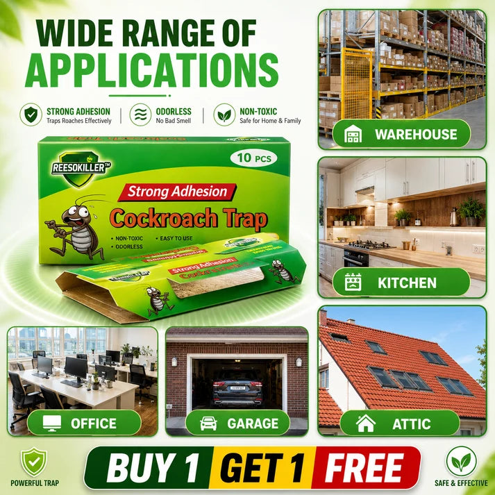 ✨HOT SELL 50% Off TODAY✨ BUY 1 GET 1 FREE ✨ LIMITED OFFER 🔥Cockroach Trap 🪳(20 PCS) | Strong Adhesive | Non-Toxic & Odorless | Easy to Use | Indoor Roach Killer