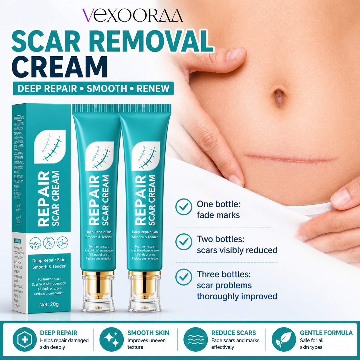 50% OFF + BUY 1 GET 1 FREE ✨ LIMITED OFFER 🔥 Advanced Scar Repair Cream💎