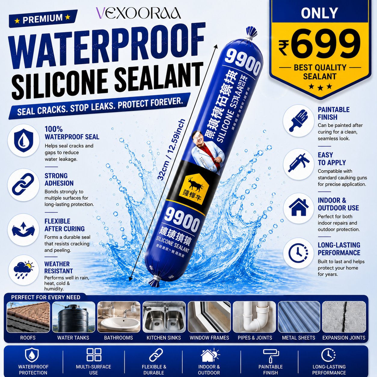✨HOT SELL 50% Off TODAY✨ Super Strong Waterproof Silicone Sealant | Heavy-Duty Leak Repair