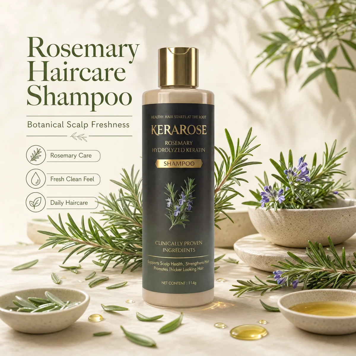 ✨HOT SELL 50% Off TODAY✨ BUY 1 GET 1 FREE ✨ LIMITED OFFER❄️💆| Kerarose Rosemary Shampoo For Hair Growth
