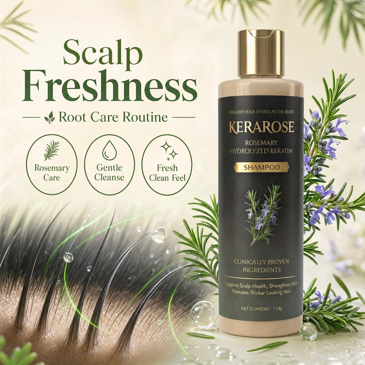✨HOT SELL 50% Off TODAY✨ BUY 1 GET 1 FREE ✨ LIMITED OFFER❄️💆| Kerarose Rosemary Shampoo For Hair Growth