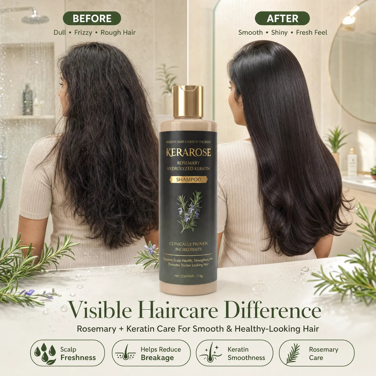 ✨HOT SELL 50% Off TODAY✨ BUY 1 GET 1 FREE ✨ LIMITED OFFER❄️💆| Kerarose Rosemary Shampoo For Hair Growth